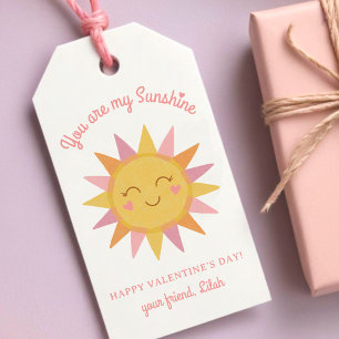 Cute You are my Sunshine Kids Classroom Valentine  Gift Tags