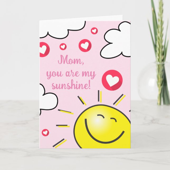 Cute You Are My Sunshine Mothers Day Holiday Card (Front)