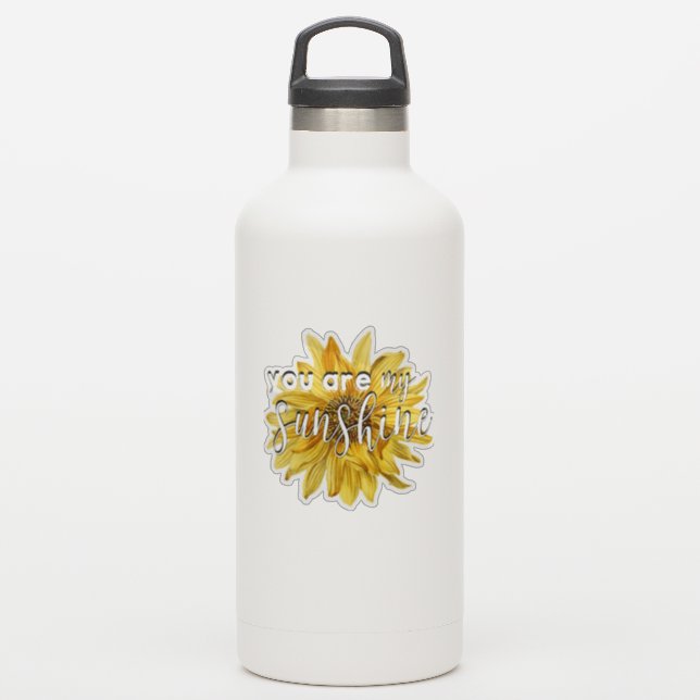 Cute You Are My Sunshine Yellow Sunflower Sticker (Waterbottle)