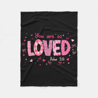 Cute You Are So Loved John 3-16 Retro Christian Gi Fleece Blanket