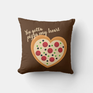 Cute You Gotta Pizza Me Heart Pun Cushion