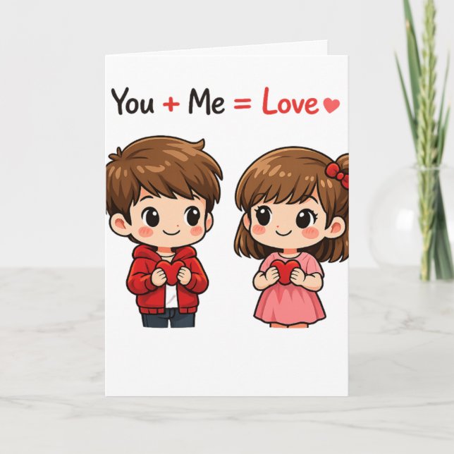 Cute You + Me Love Equation Valentine’s Day Couple Programme (Front)