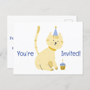 Cute you’re invited happy birthday postcards