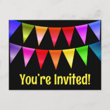 Cute you’re invited happy birthday postcards