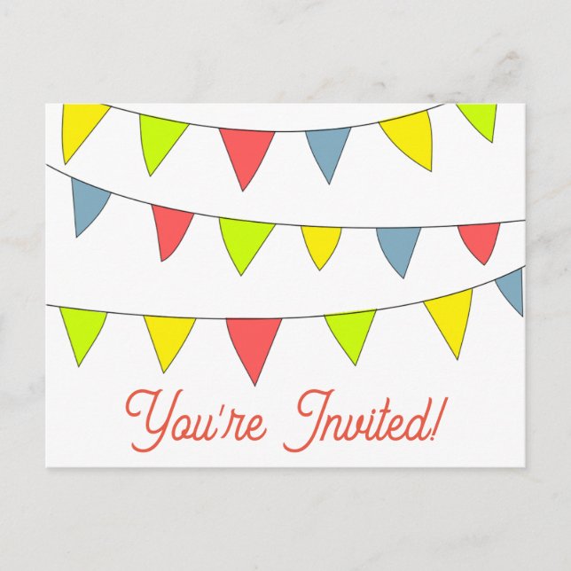 Cute you’re invited happy birthday postcards (Front)