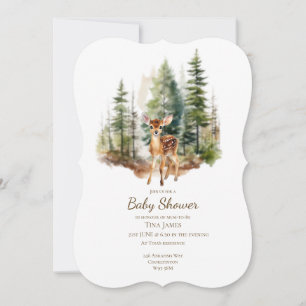Cute Young Deer Baby Shower Invitation