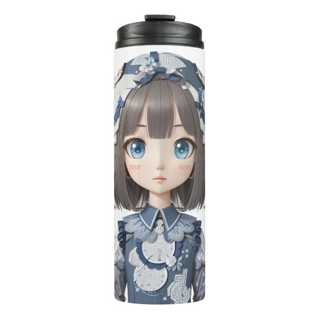 cute young girl - anime theme thermal tumbler (Front)