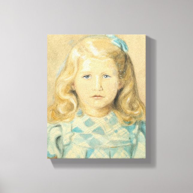 Cute Young Girl With Blonde Hair Canvas Print (Front)
