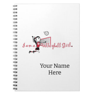 Cute Young Girl's Volleyball Notebook