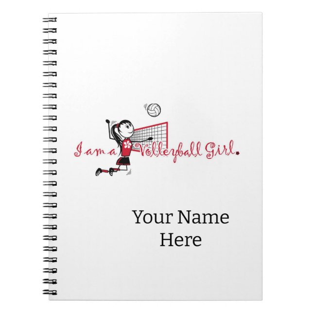 Cute Young Girl's Volleyball Notebook (Front)