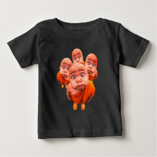 Cute Young Monk Minimalist Orange Robe Baby T-Shirt