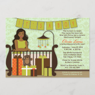 Cute Young Mum in Nursery Baby Shower Invite