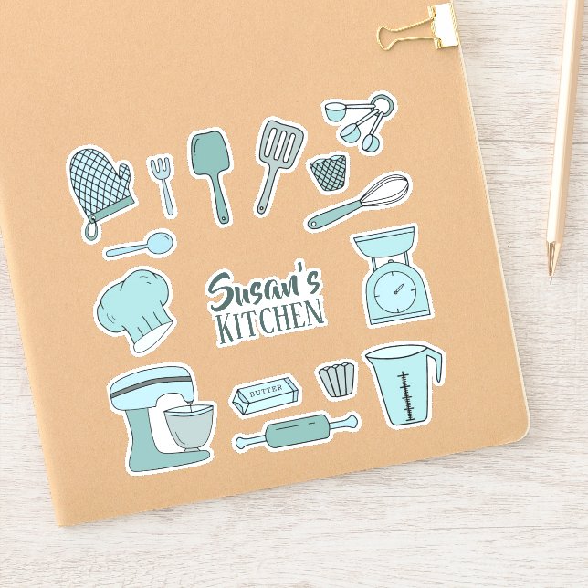 Cute Your Kitchen Blue Bakery Sticker (Notebook)