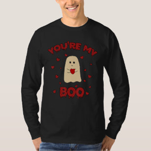 Cute You're My Boo Ghost Hug Heart Spooky Valentin T-Shirt