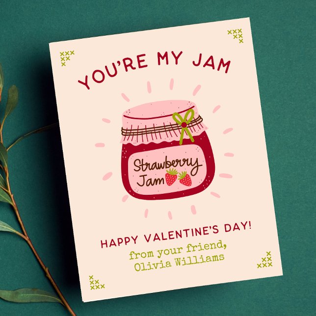 Cute You're My Jam Classroom Valentine's Day Photo Card (Creator Uploaded)