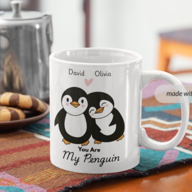 Cute You're My Penguin Personalised Couples Coffee Mug (Creator Uploaded)