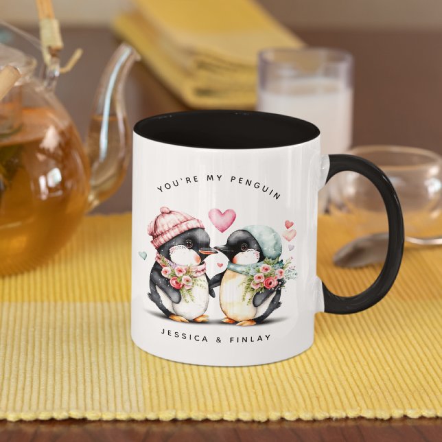 Cute You're My Penguin Personalised Couples Mug (Creator Uploaded)