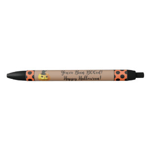 Cute You've Been BOOed Halloween Orange Pumpkin Black Ink Pen