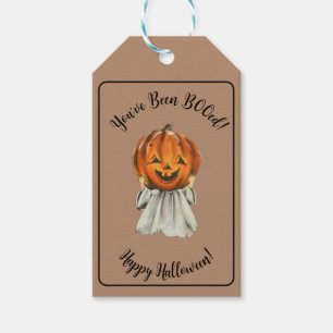 Cute You've Been BOOed Halloween Pumpkin Ghost Gift Tags