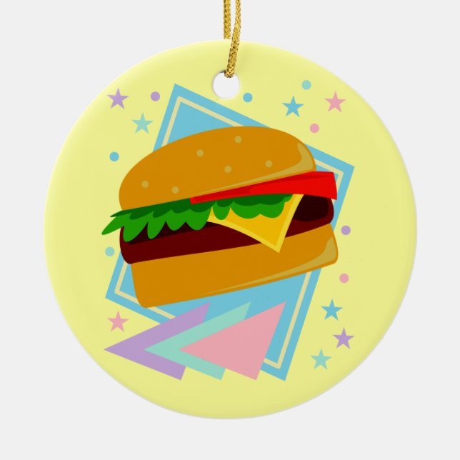 Cute Yummy Burger Ceramic Tree Decoration (Front)