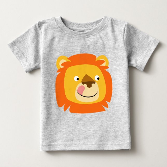 Cute Yummy Cartoon Lion Baby T-Shirt (Front)