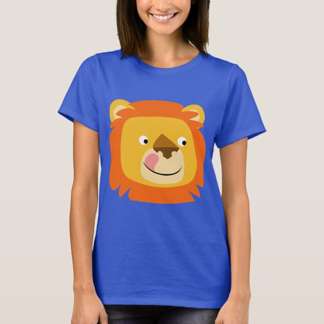 Cute Yummy Cartoon Lion Women T-Shirt (Front)