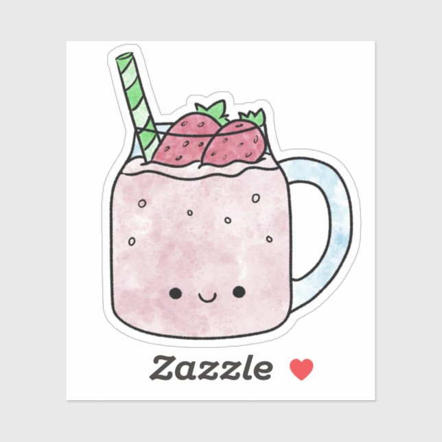 Cute yummy strawberry smoothie (Sheet)
