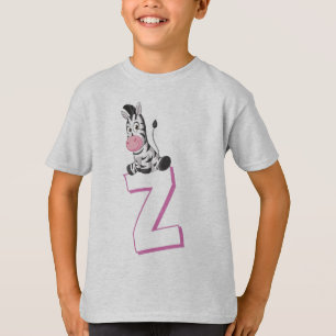 Cute Z for Zebra - Kids English ABCD Alphabet T-Shirt