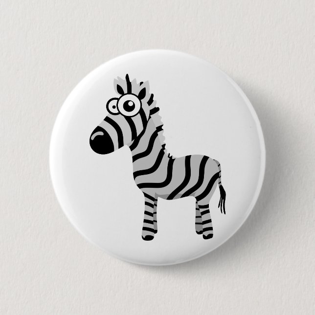 Cute zebra 6 cm round badge (Front)