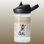 Cute zebra add name with stars kids brown water bottle<br><div class="desc">CamelBak Eddy® water bottle for kids.
Personalise with a name.
This water bottle features a cute zebra with stars in the colours brown and white.</div>