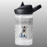 Cute zebra add name with stars kids grey water bottle<br><div class="desc">CamelBak Eddy® water bottle for kids.
Personalise with a name.
This water bottle features a cute zebra with stars in the colours grey and white.</div>