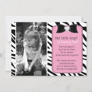 Cute Zebra Birthday Party Invitation