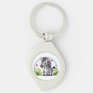 Cute zebra cartoon key ring