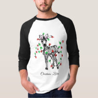 Cute zebra drawing red green christmas lights 