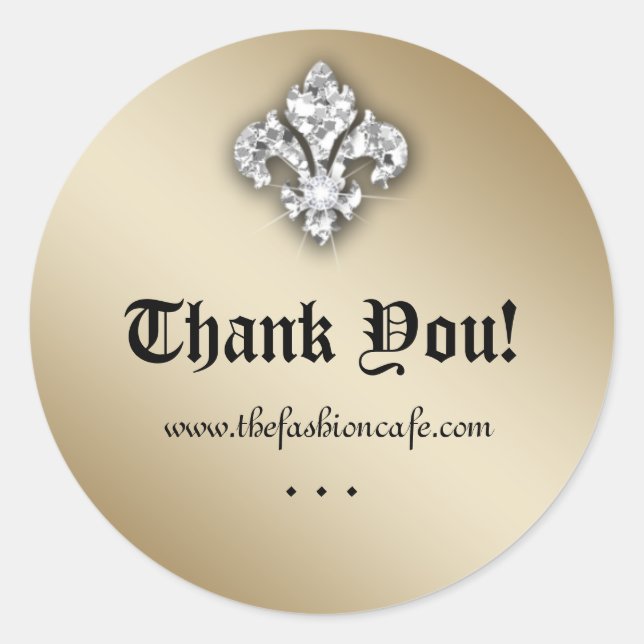 Cute Zebra Fleur de lis Glitter Gold Round Classic Round Sticker (Front)