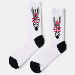 Cute Zebra girl Crew Socks