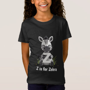 Cute Zebra Kids T-Shirt   Z is for Zebra Alphabet 
