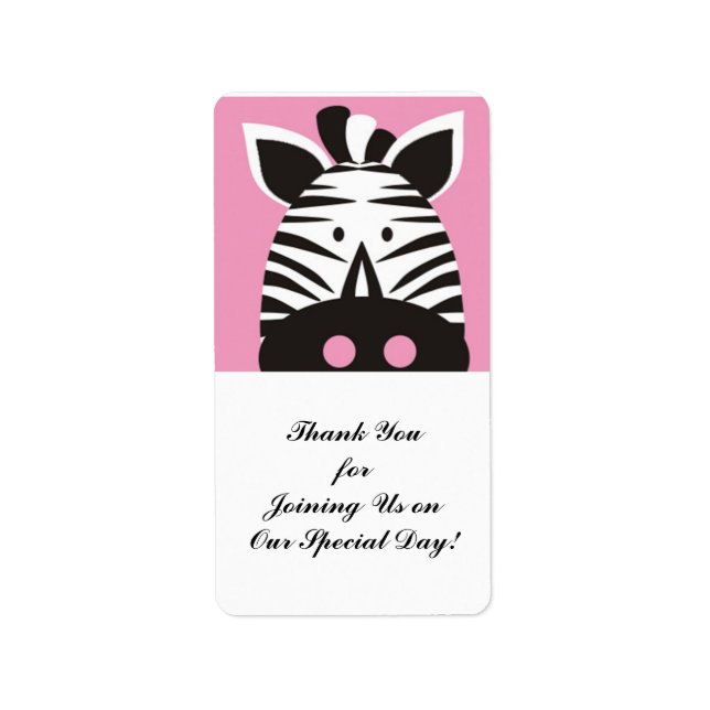 cute zebra on pink label (Front)