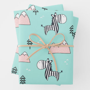  Cute Zebra Pattern  Wrapping Paper Sheet