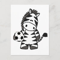 Cute Zebra Playing Soccer Cartoon