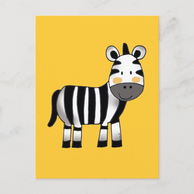 cute zebra postcard (Front)