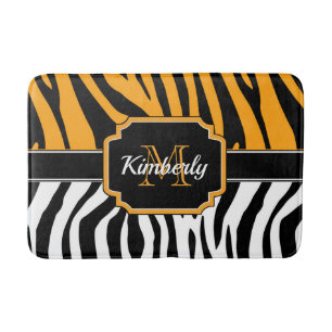 Cute Zebra Print Bath Mat