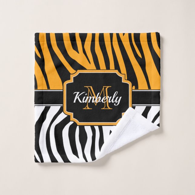 Cute Zebra Print Bath Towel Set (Wash Cloth)