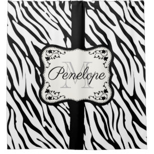 Cute Zebra Print Shower Curtain