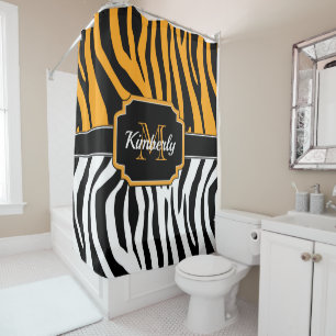 Cute Zebra Print Shower Curtain