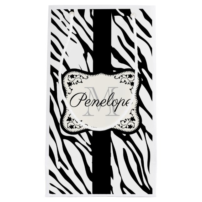 Cute Zebra Print Small Gift Bag (Front)