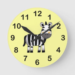 cute zebra round clock