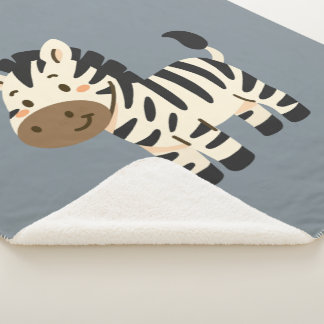 Cute Zebra Safari Baby Nursery Wal Sherpa Blanket