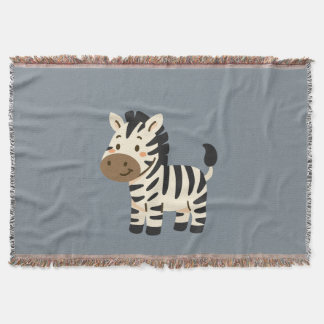 Cute Zebra Safari Baby Nursery Wal Throw Blanket