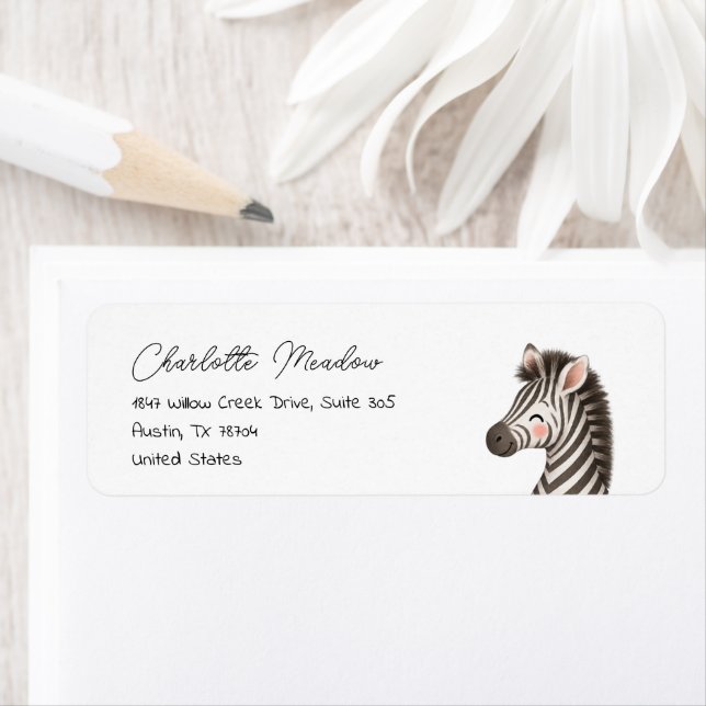 Cute Zebra Safari Return Address Labels (Insitu)